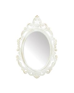 ANTIQUED WHITE WALL MIRROR